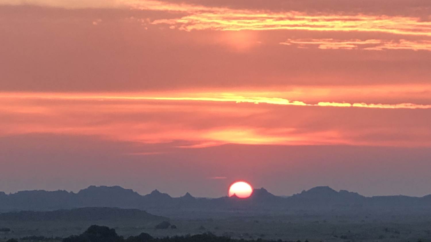 Sun setting over the South Dakota prairie